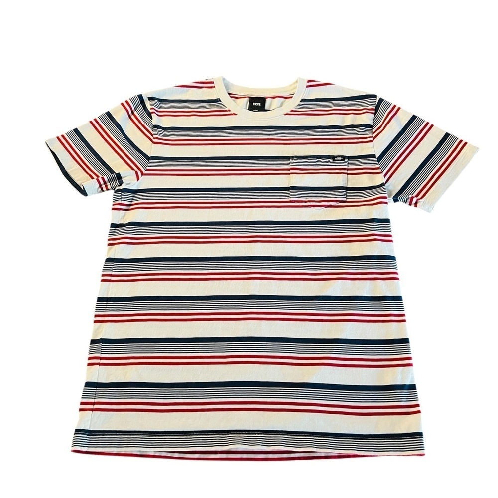 Vans Multicolor Striped Men’s Short Sleeve Tee Size Large